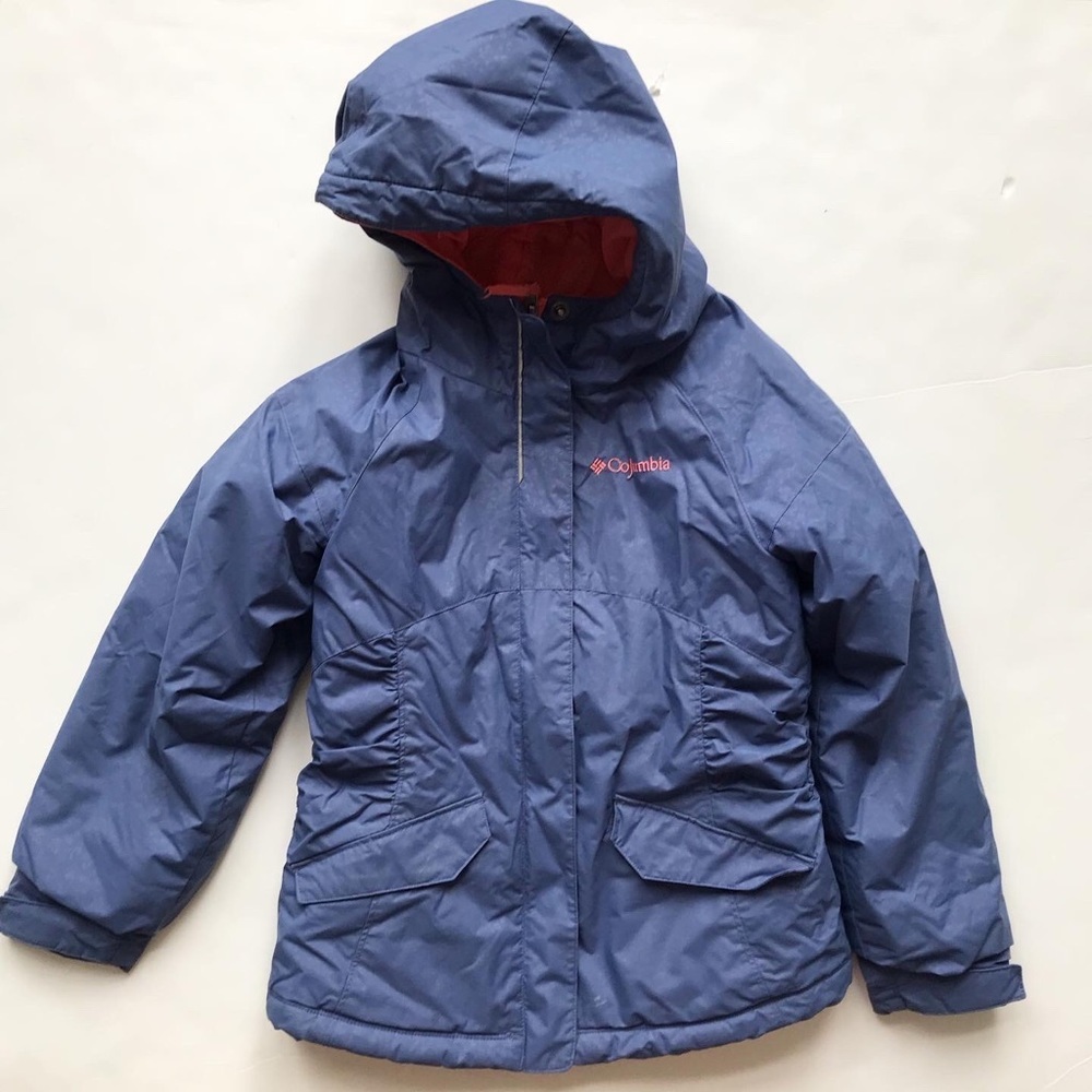 Columbia blue hooded jacket EUC XS(6-7Y)